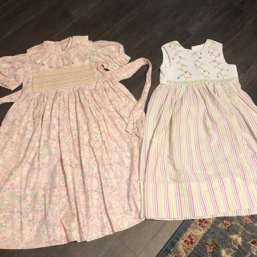 Vintage homemade smocked dresses 7/8